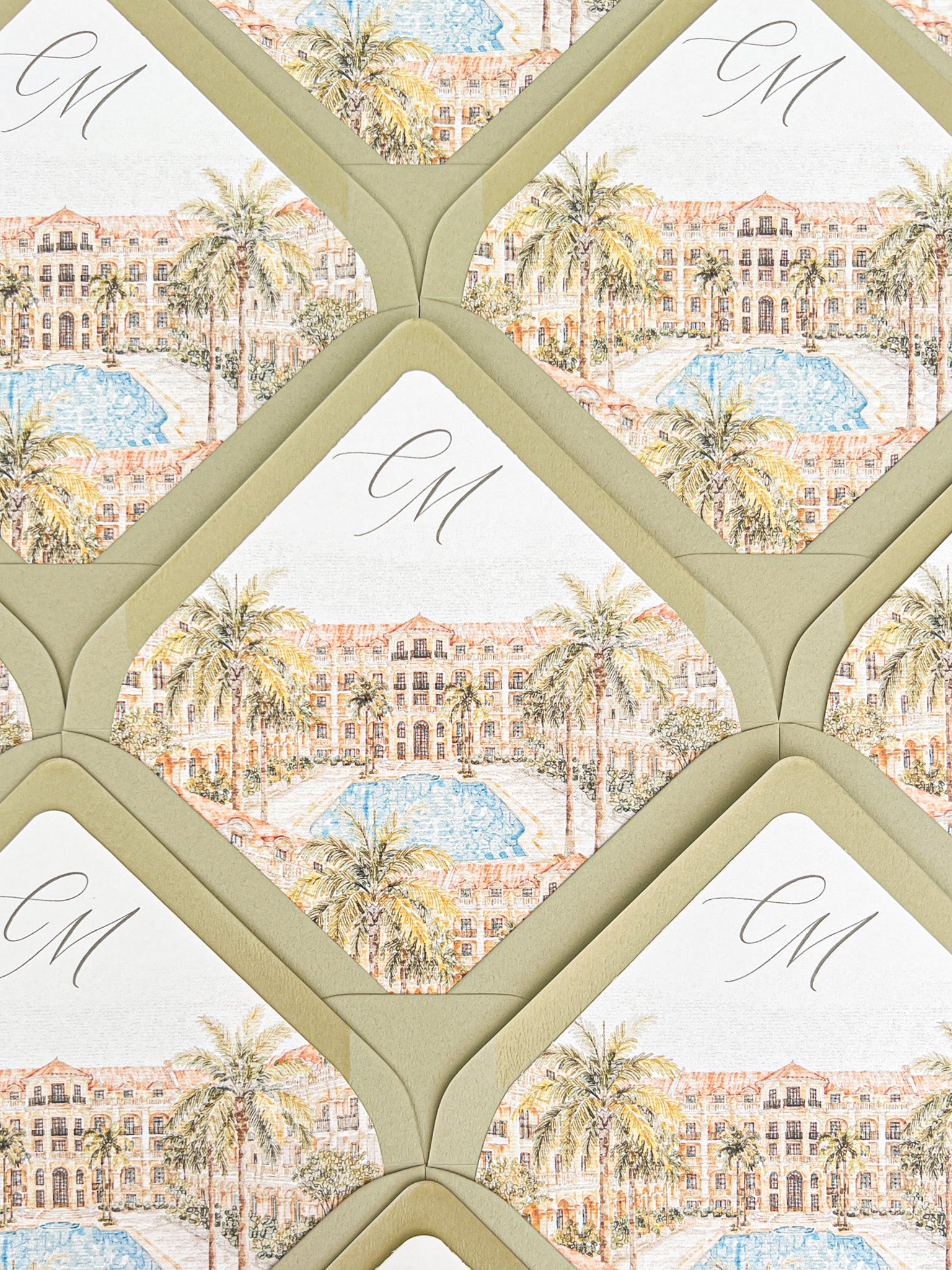 Envelope Liners • Custom Venue Illustration Hand Drawn Watercolour