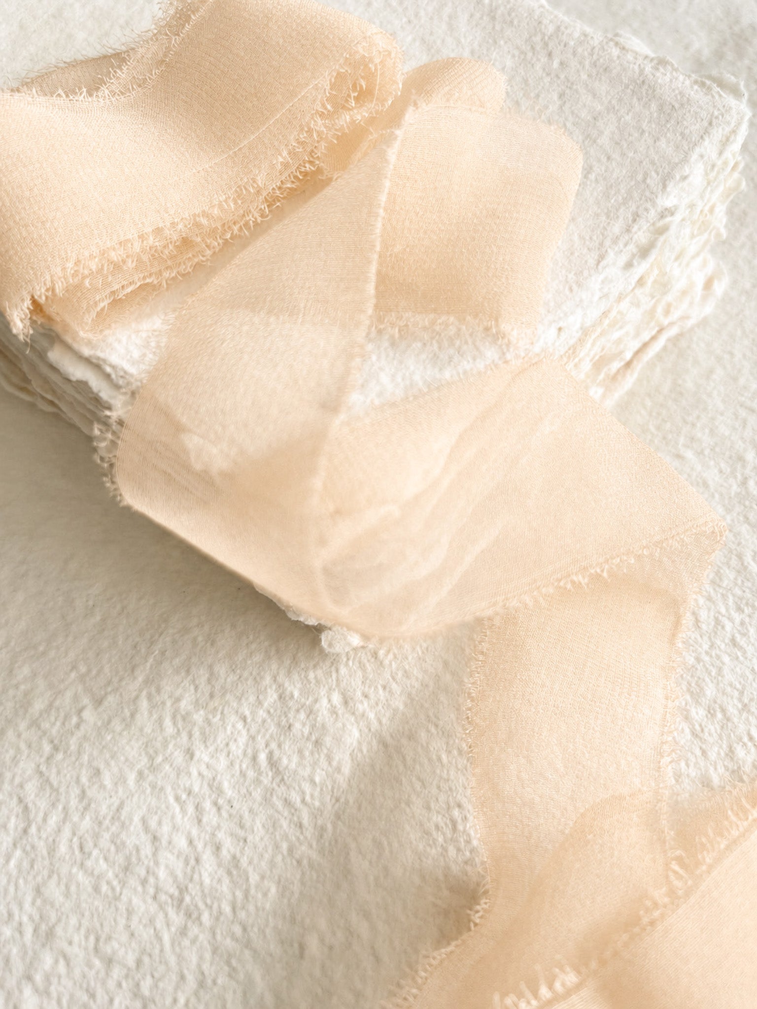 Soft Peach Silk Ribbons Wispy