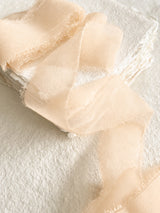 Soft Peach Silk Ribbons Wispy