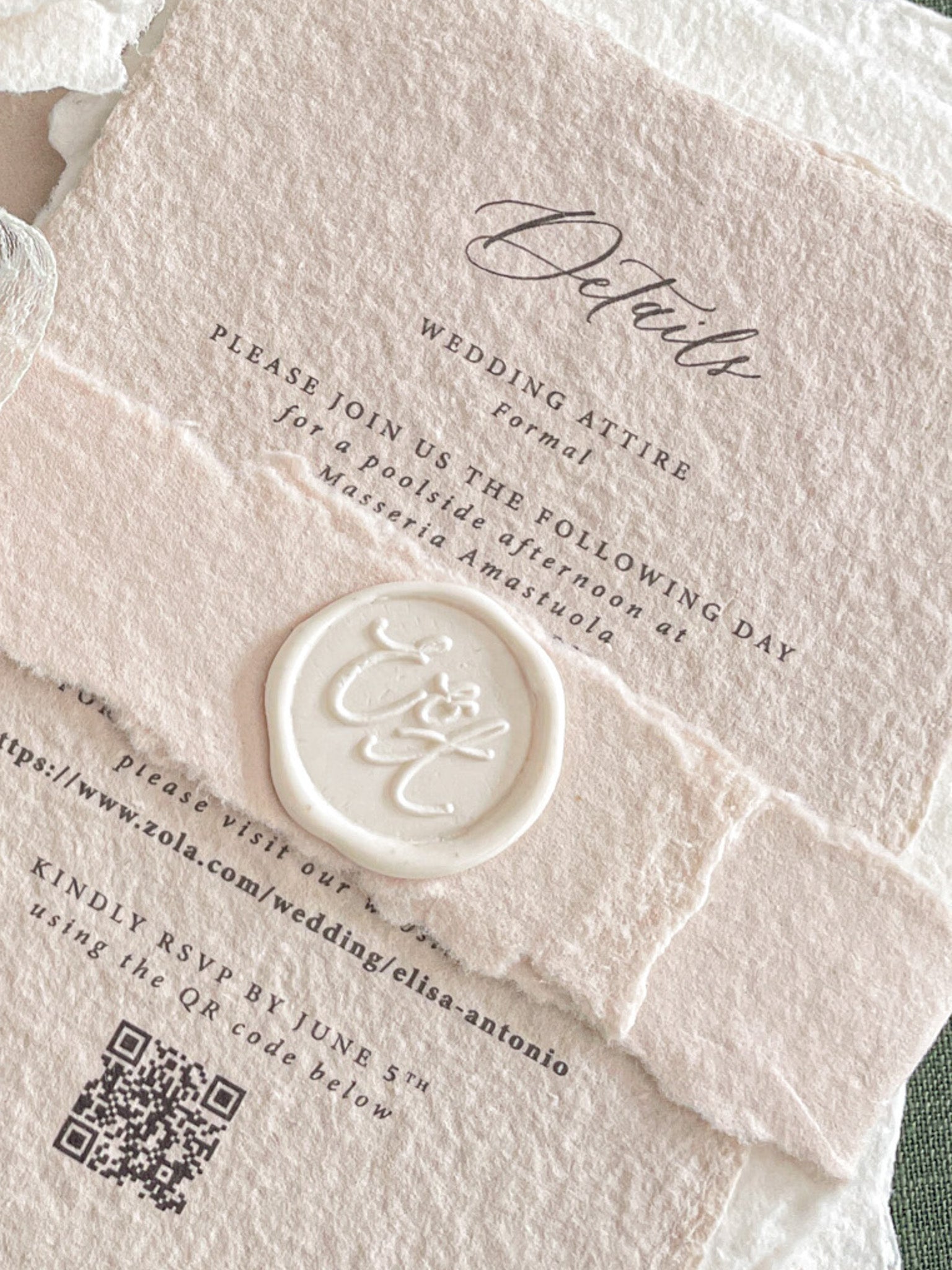Handmade Paper Belly Bands & Wax Seals