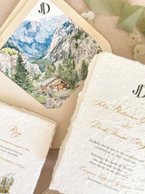 Envelope Liners • Custom Venue Illustration Hand Drawn Watercolour