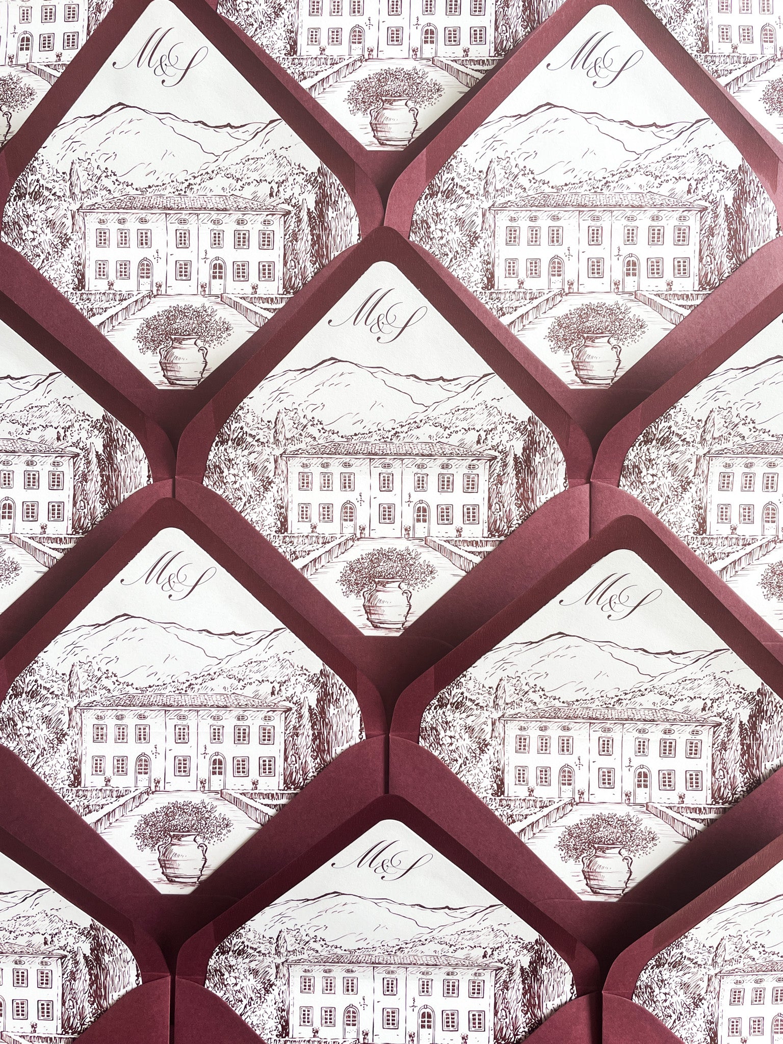 Envelope Liners • Custom Venue Illustration Hand Drawn Line