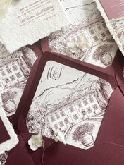 Envelope Liners • Custom Venue Illustration Hand Drawn Line