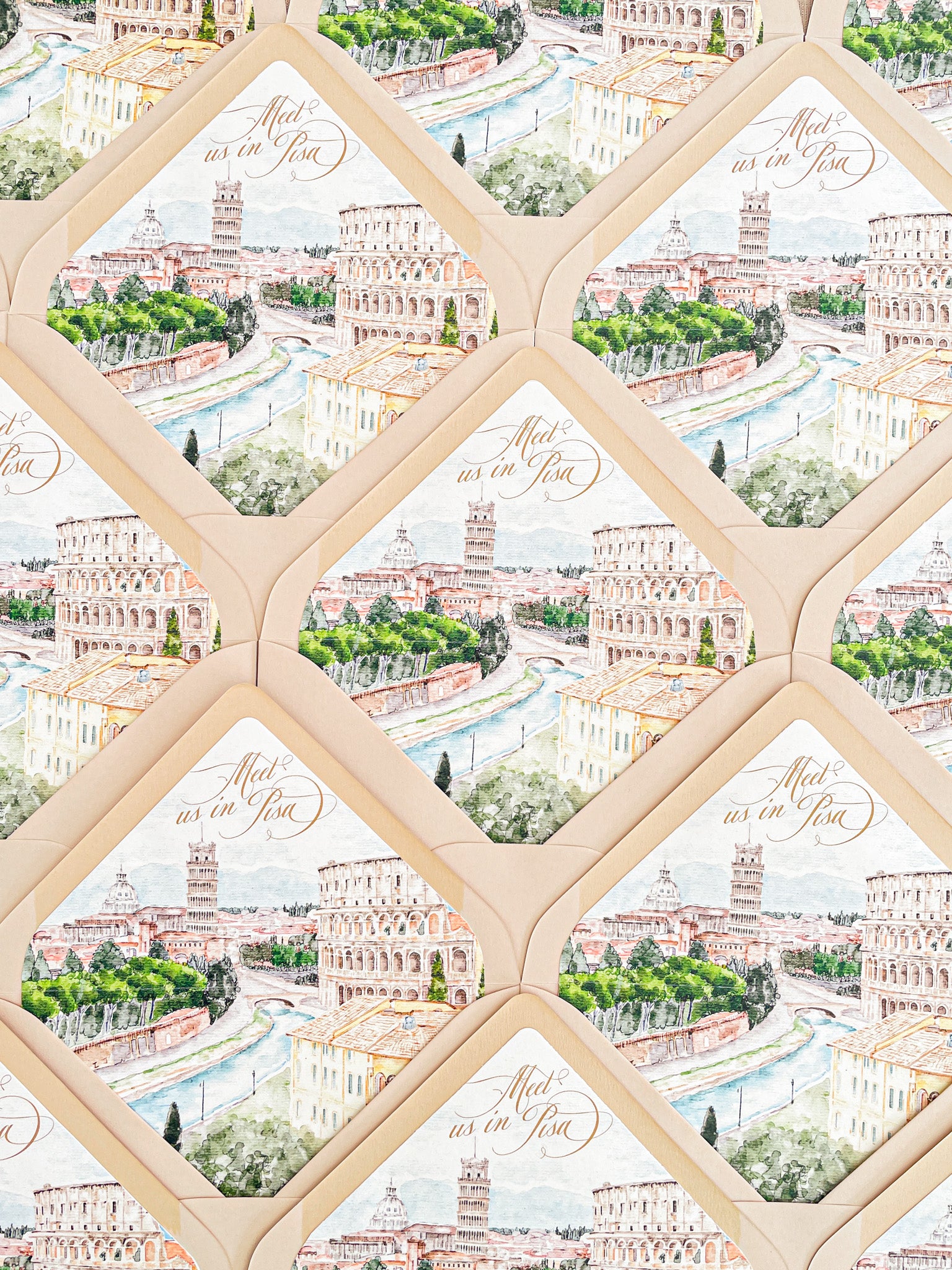 Envelope Liners • Custom Venue Illustration Hand Drawn Watercolour