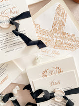 Envelope Liners • Custom Venue Illustration Hand Drawn Line