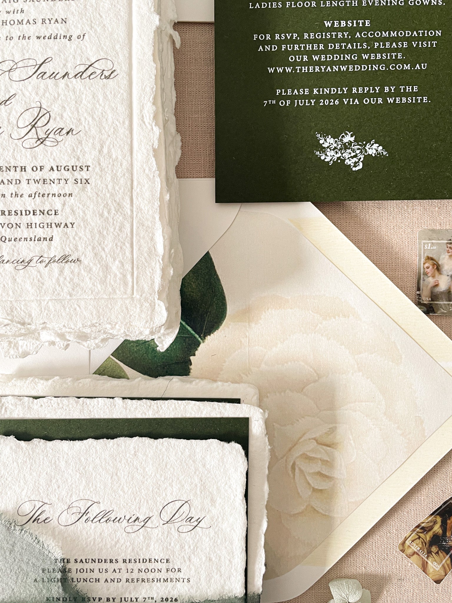 Envelope Liners • White Camellia
