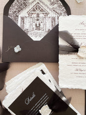 Envelope Liners • Custom Venue Illustration Hand Drawn Line