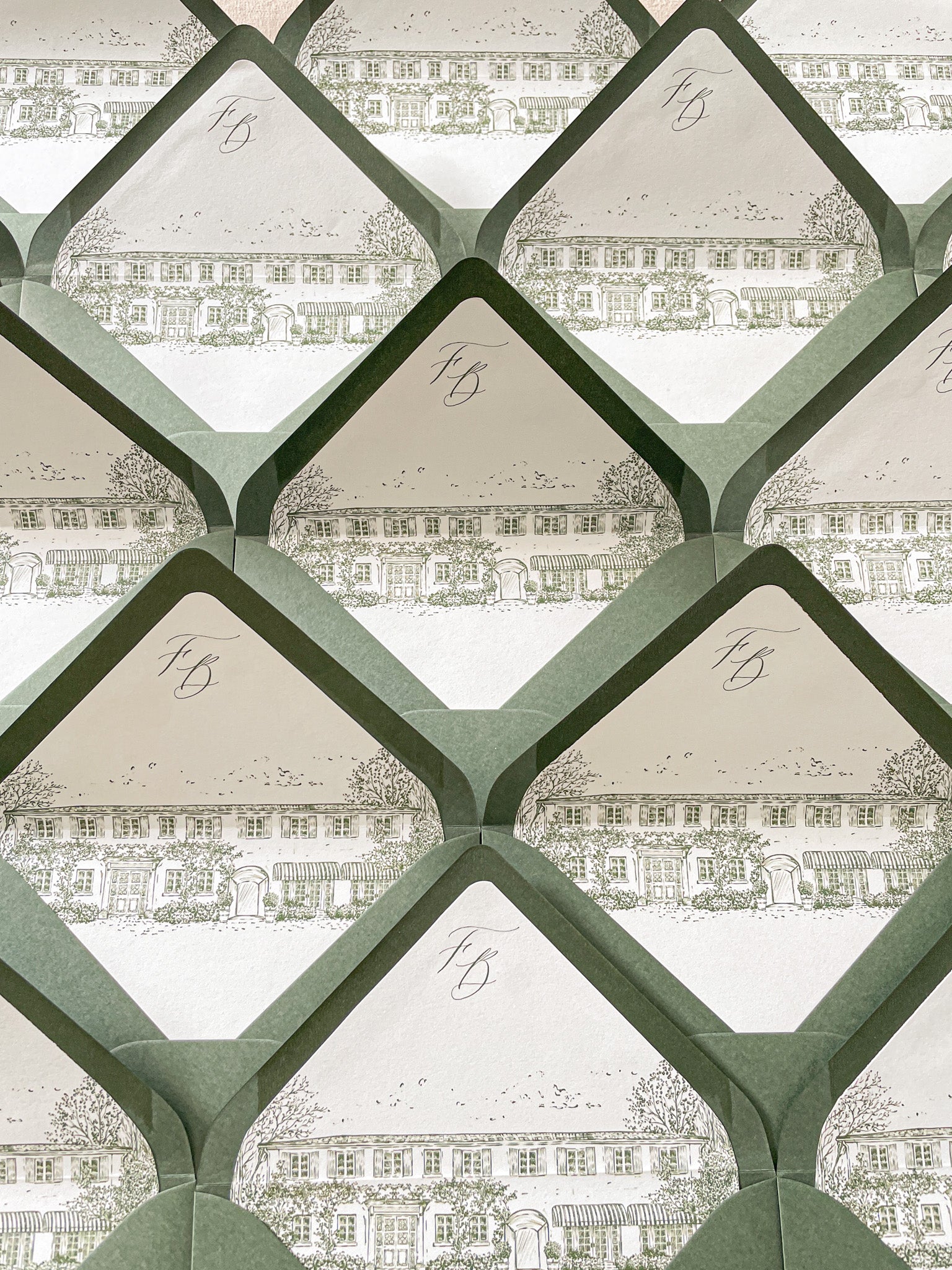 Envelope Liners • Custom Venue Illustration Hand Drawn Line