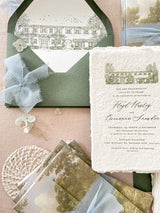 Envelope Liners • Custom Venue Illustration Hand Drawn Line