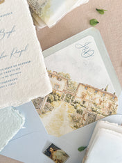 Envelope Liners • Custom Venue Illustration Hand Drawn Watercolour