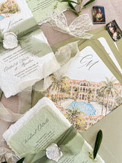 Envelope Liners • Custom Venue Illustration Hand Drawn Watercolour