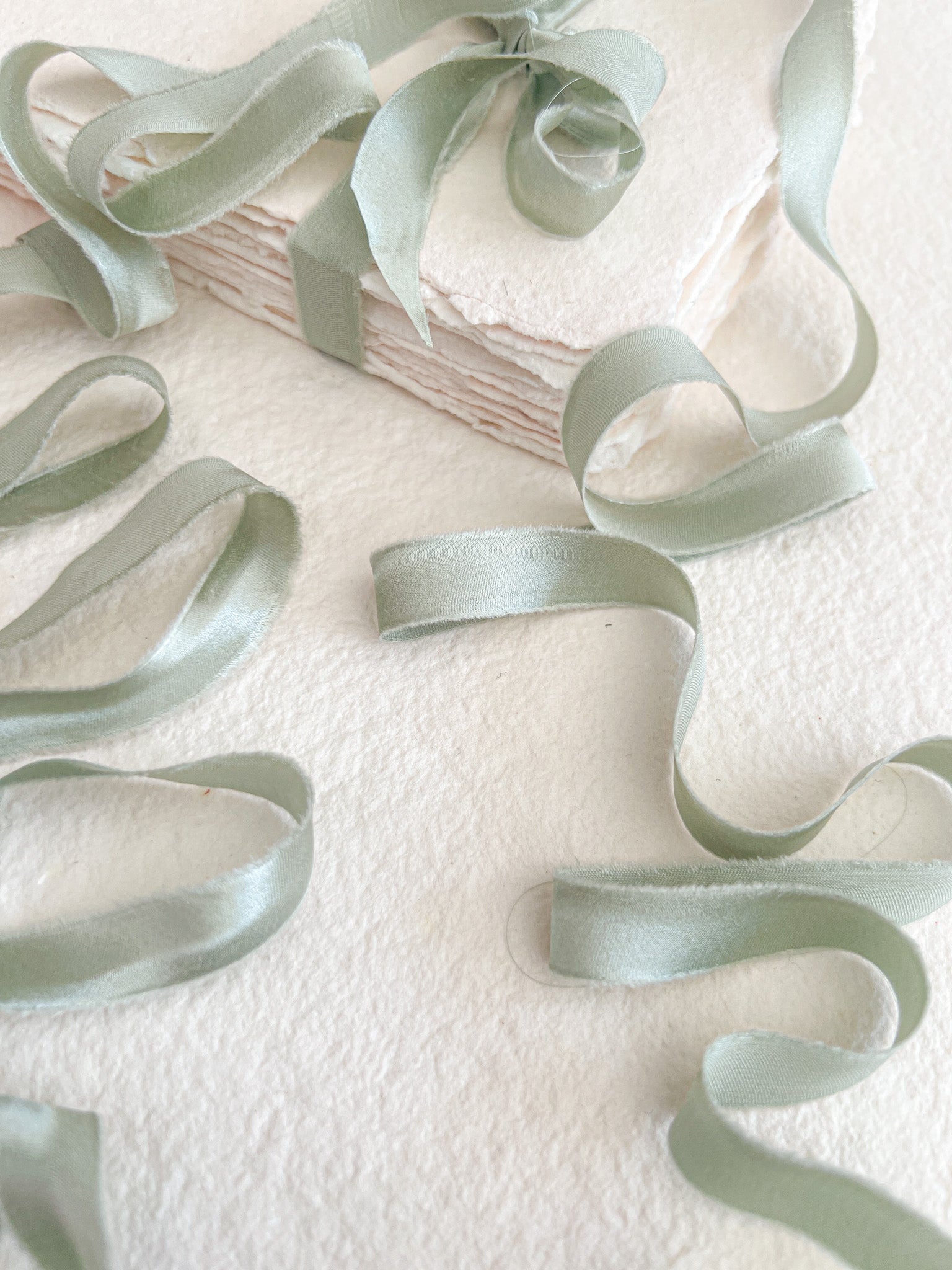 Sage Satin Silk Ribbons