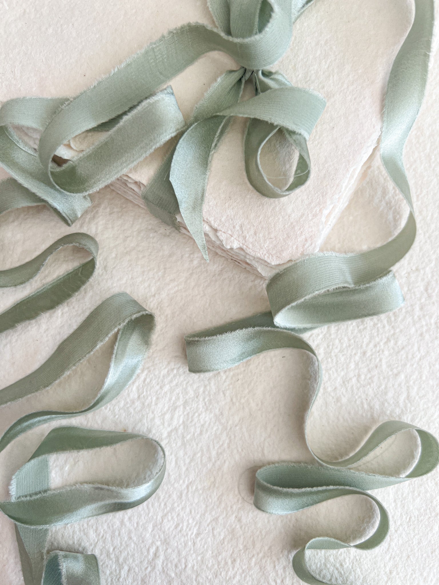 Sage Satin Silk Ribbons