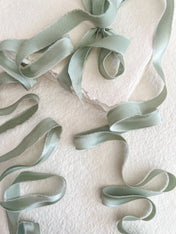 Sage Satin Silk Ribbons