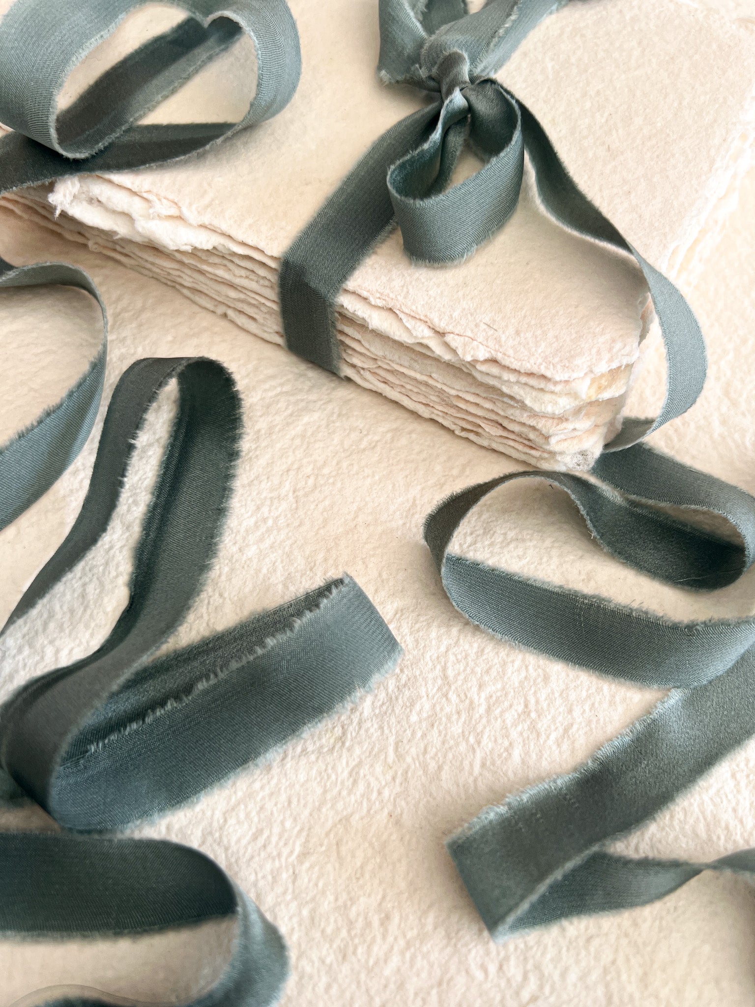 Teal Satin Silk Ribbons