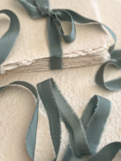 Teal Satin Silk Ribbons