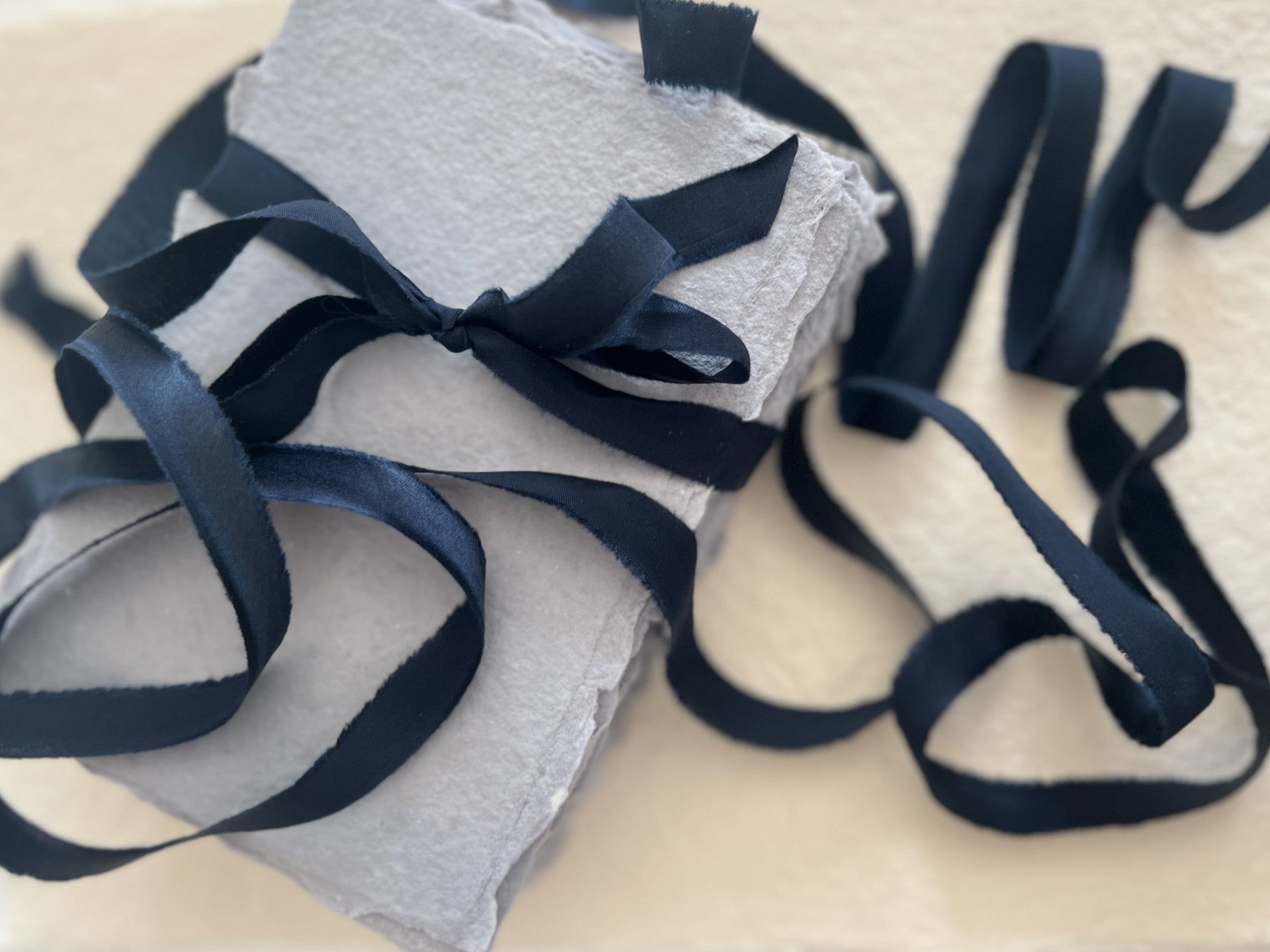 Navy Satin Silk Ribbons