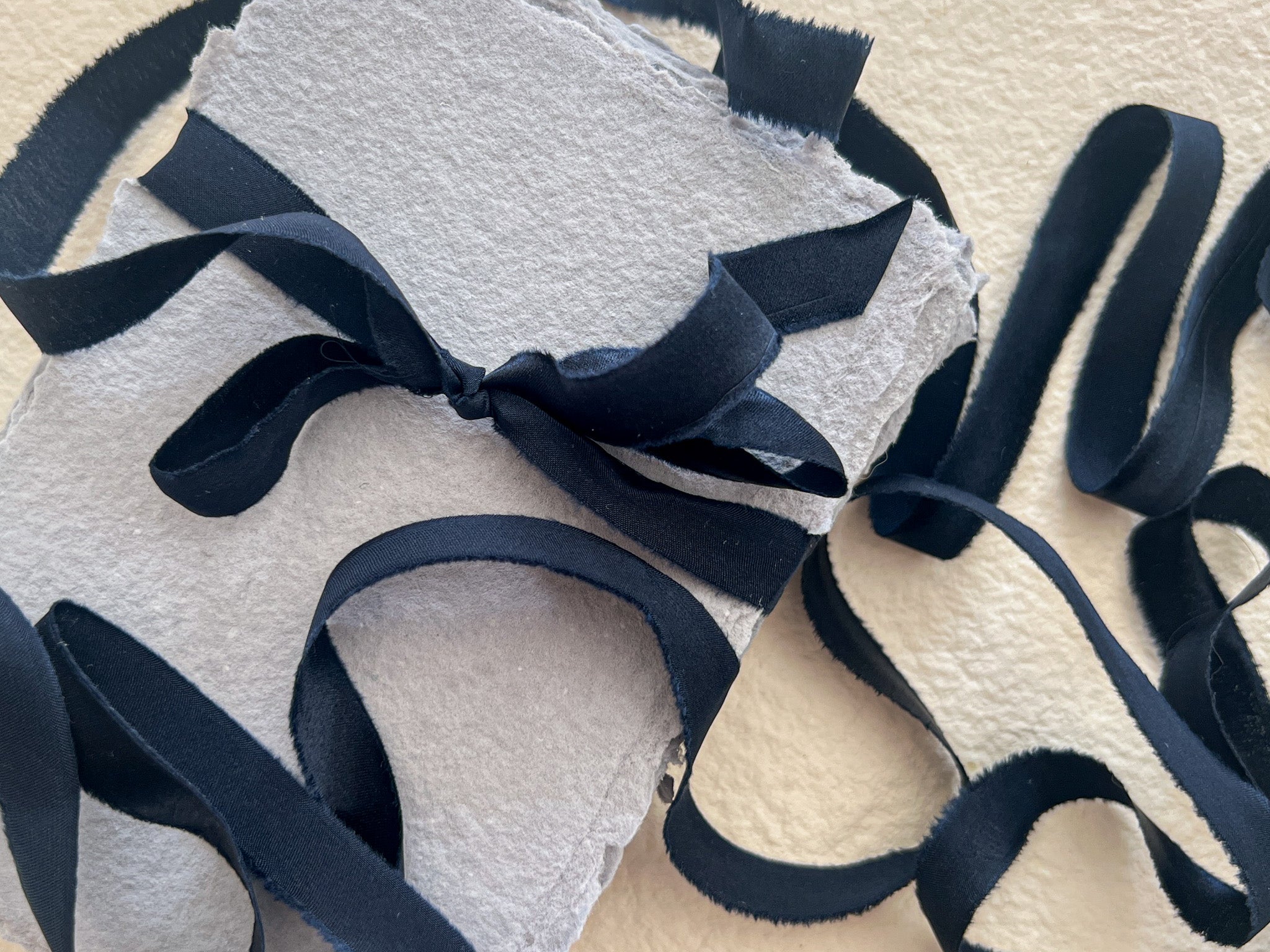 Navy Satin Silk Ribbons