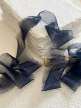 Navy Silk Ribbons Wispy