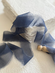Dusty Blue Silk Ribbons Wispy