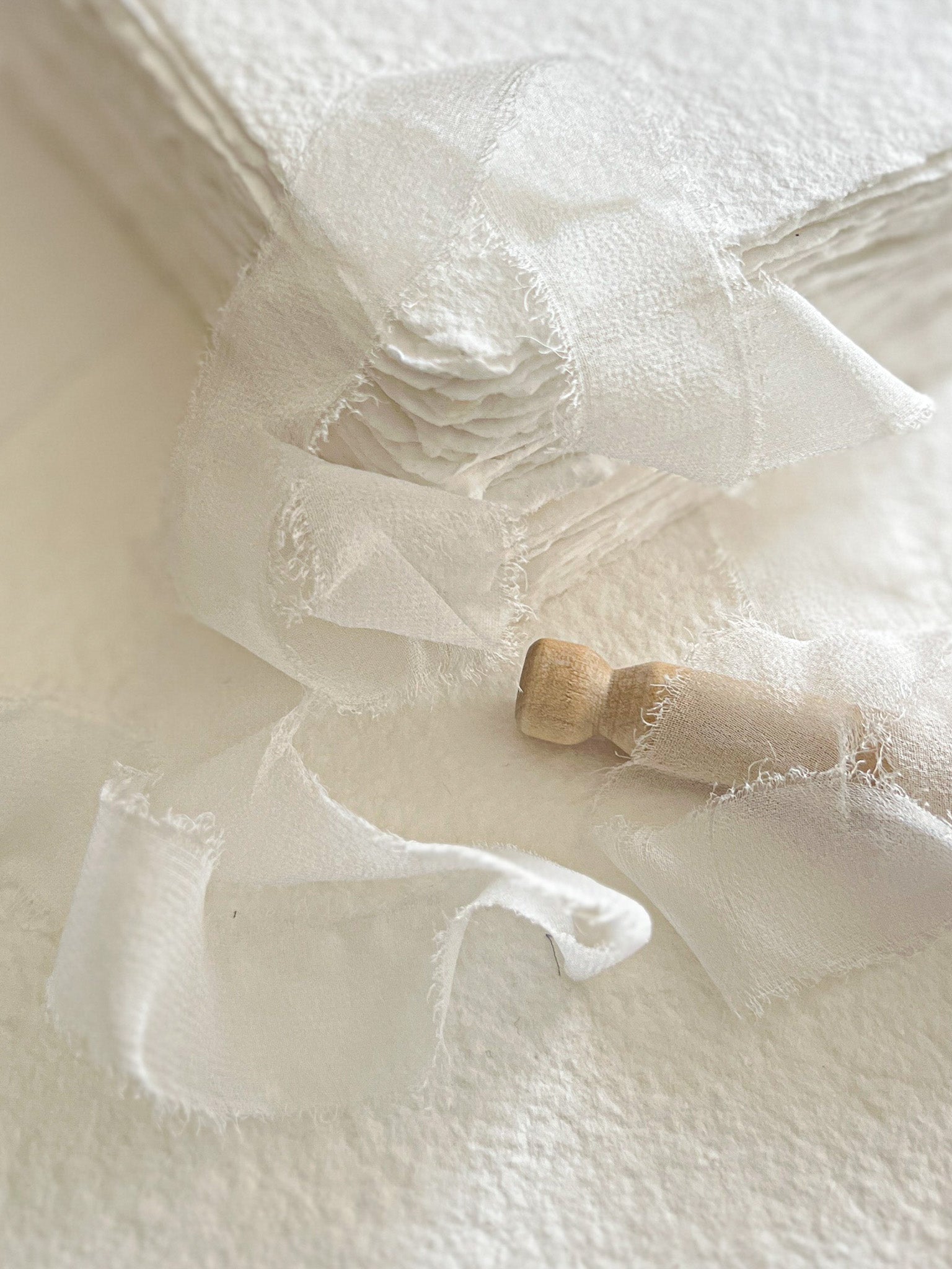 White Silk Ribbons Wispy