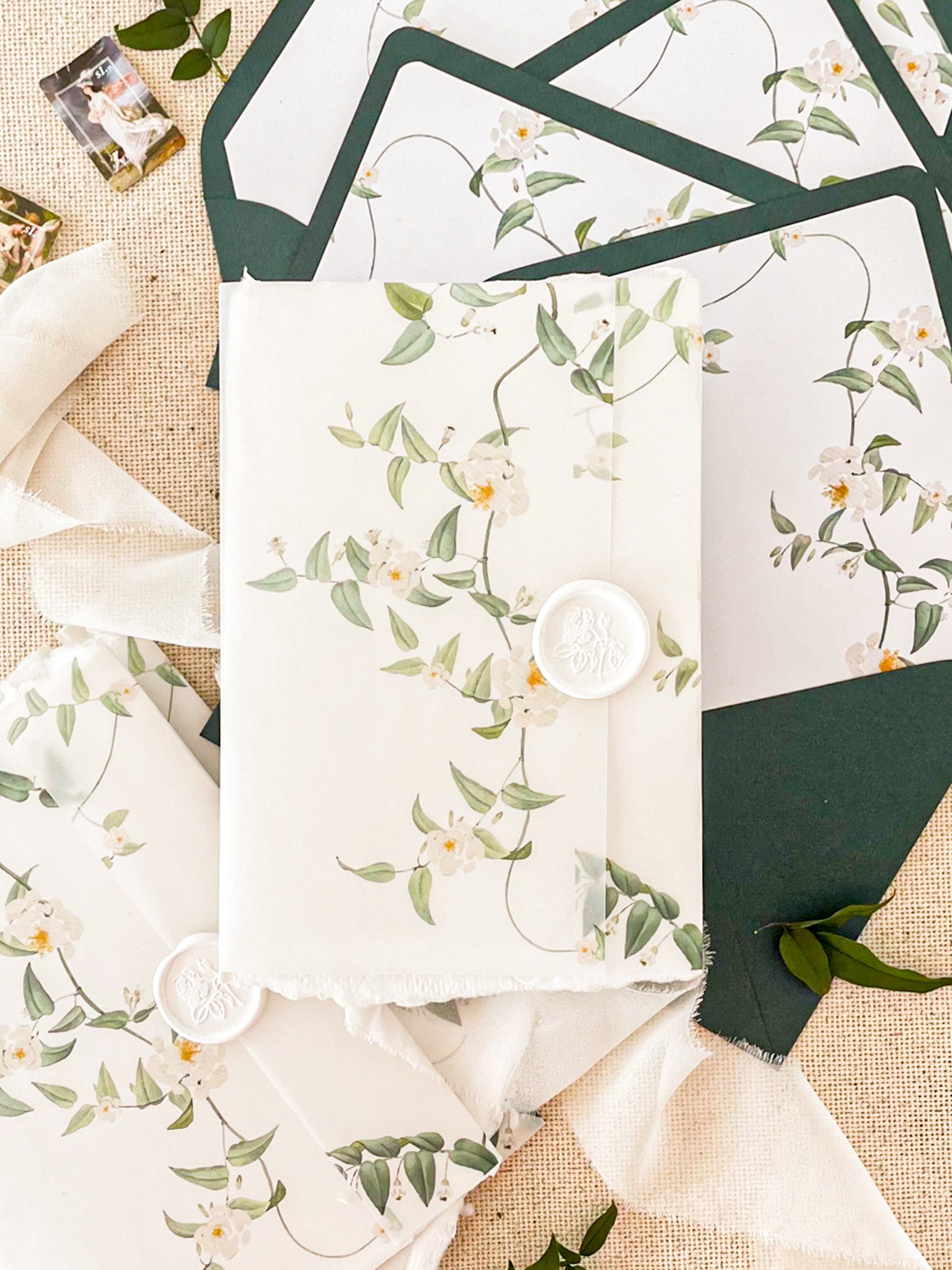 Vellum Jackets Printed Branch Roses