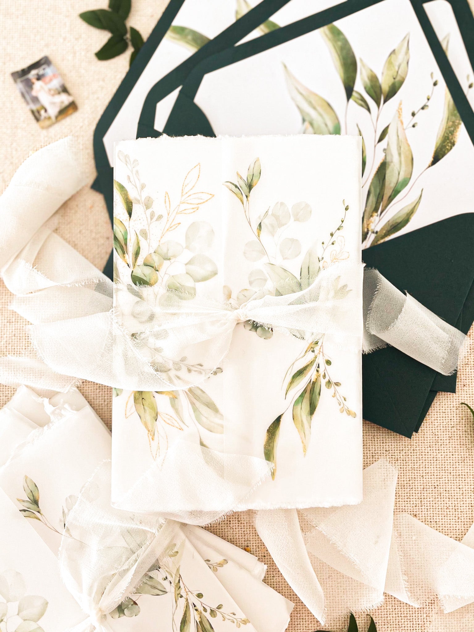 Vellum Jackets Printed Leaves