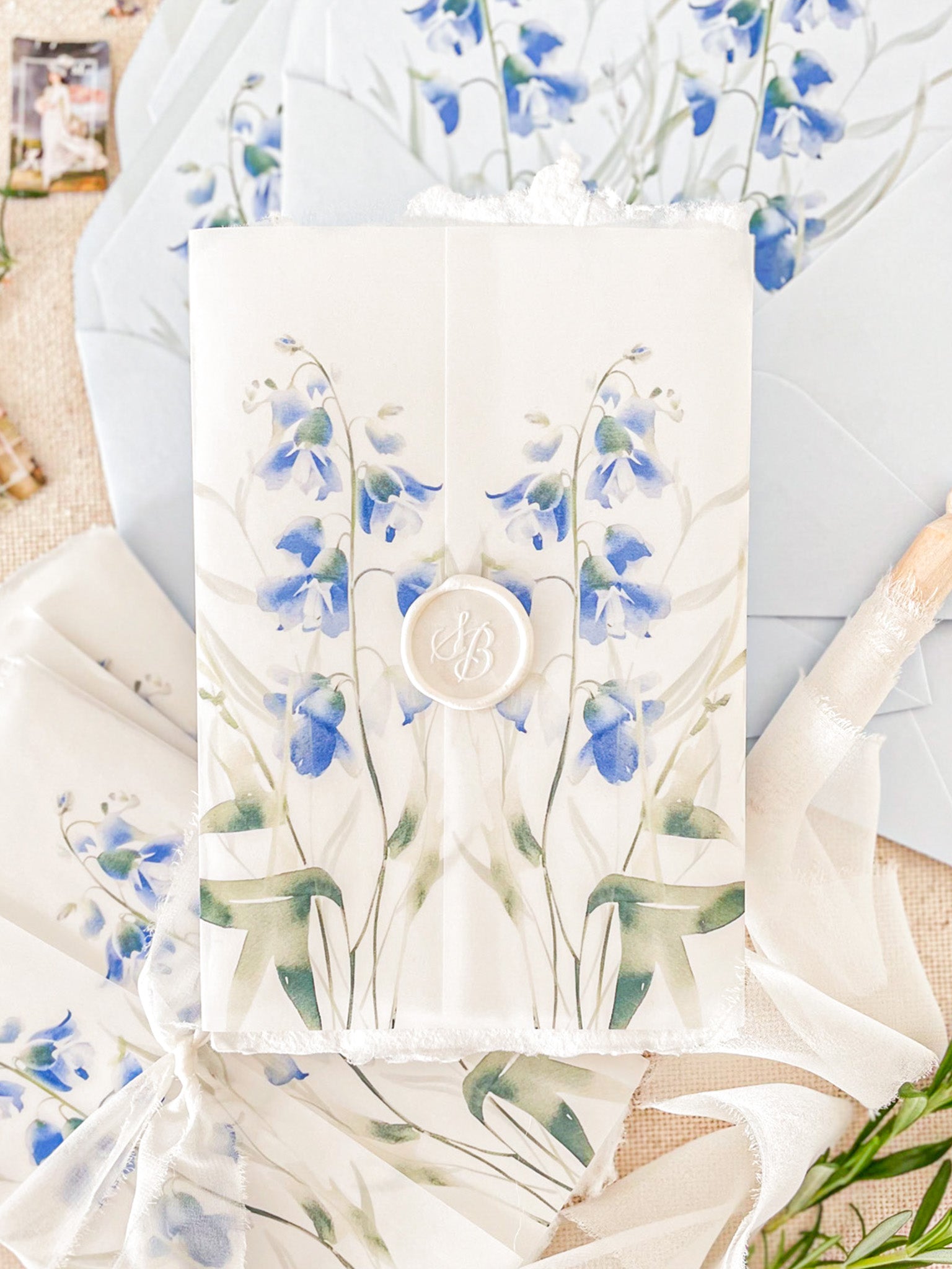 Vellum Jackets Printed Bluebell