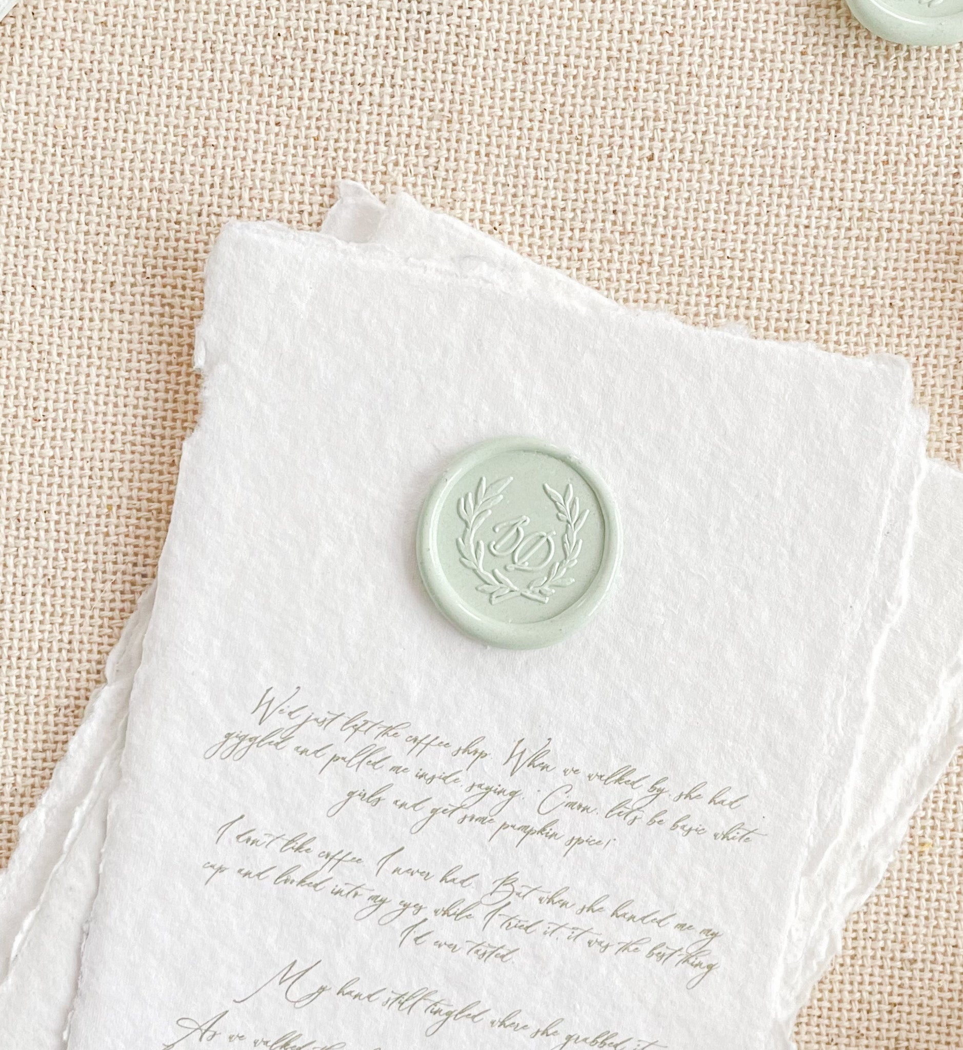 Custom Monogram Wax Seals Wreath Two Letters