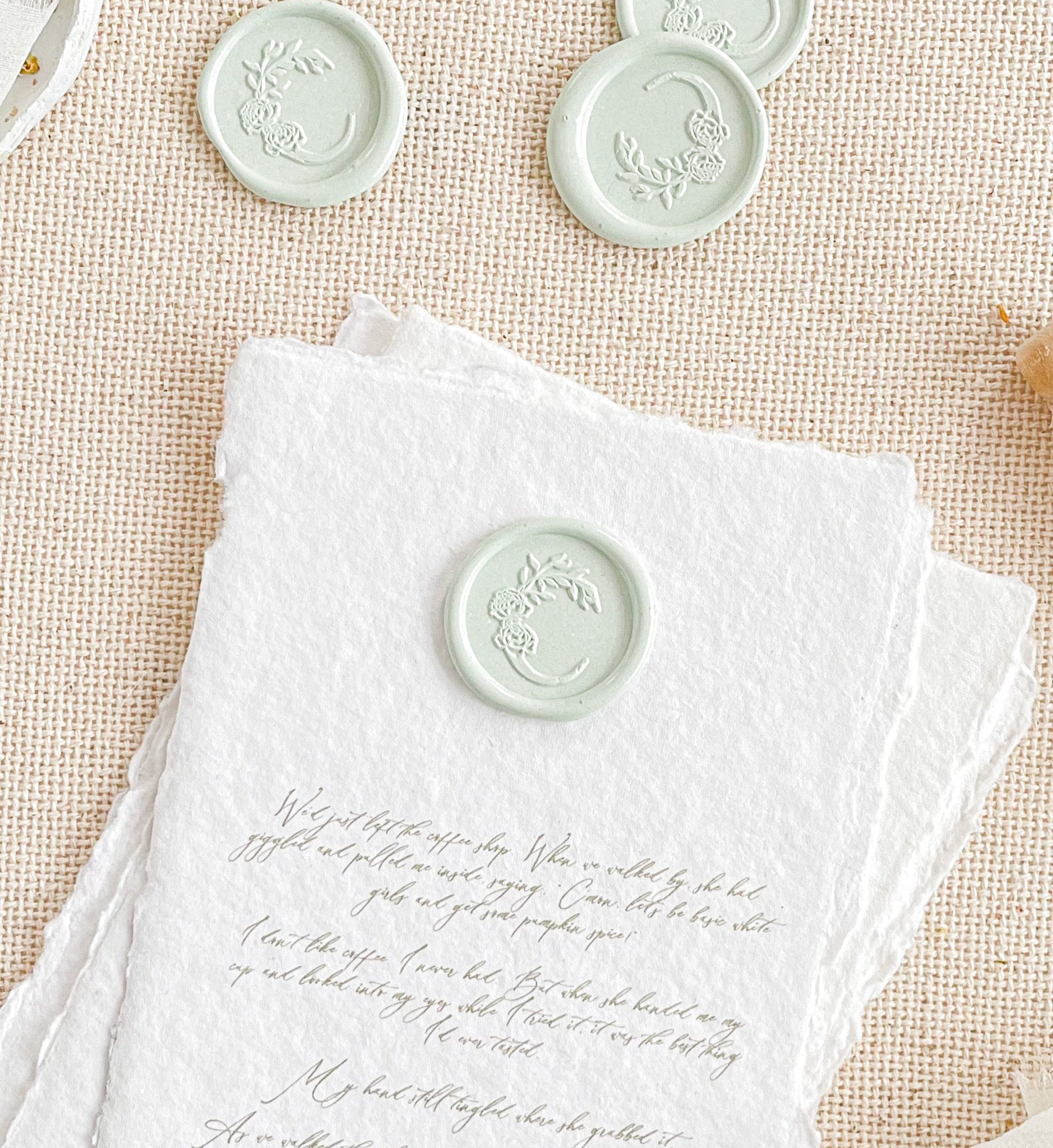 Custom Monogram Wax Seals Flower Letter