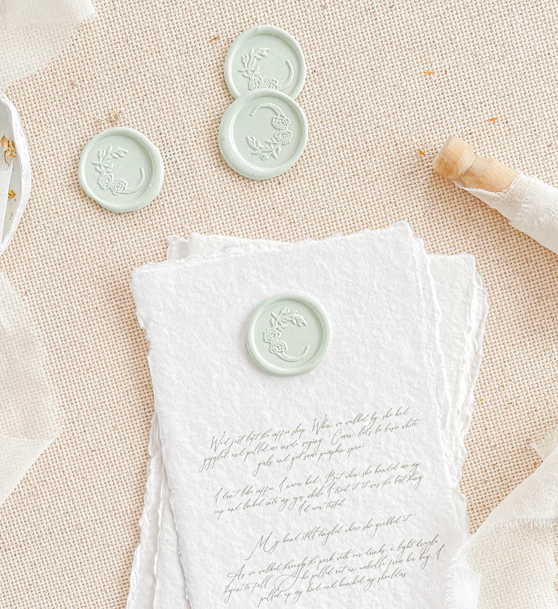 Custom Monogram Wax Seals Flower Letter