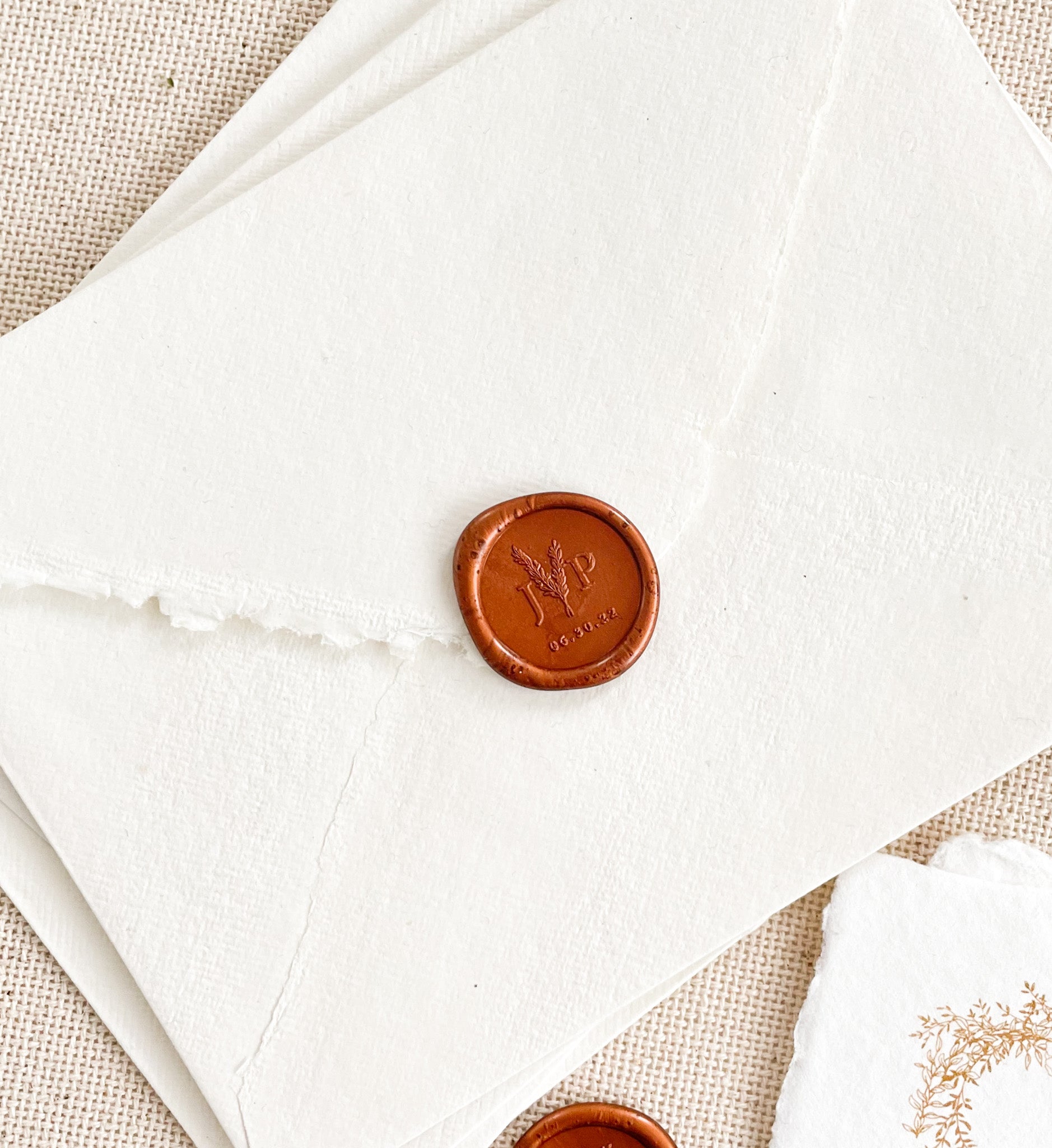 Custom Monogram Wax Seals Two Letters Wreath