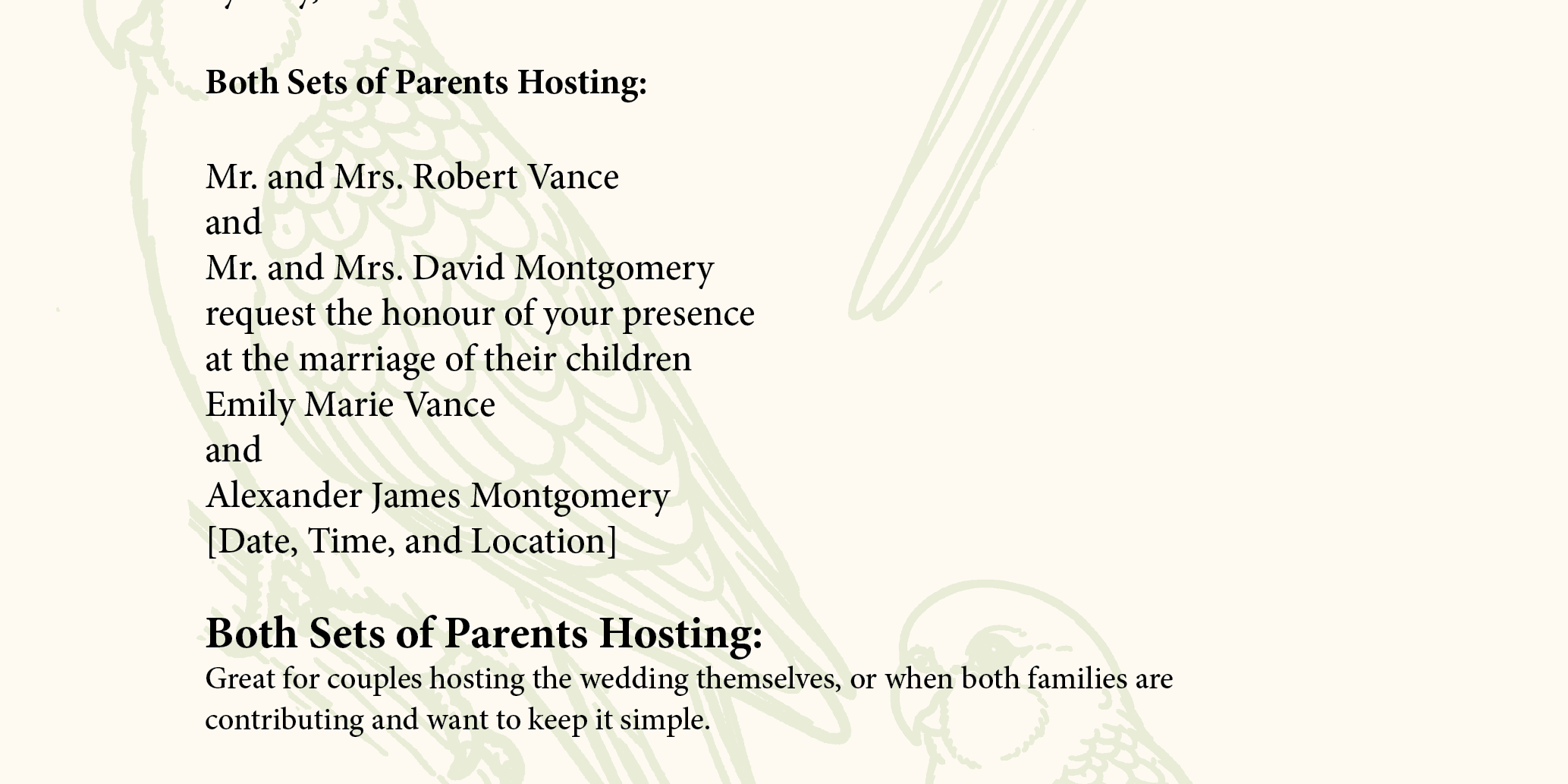 Wording Examples
