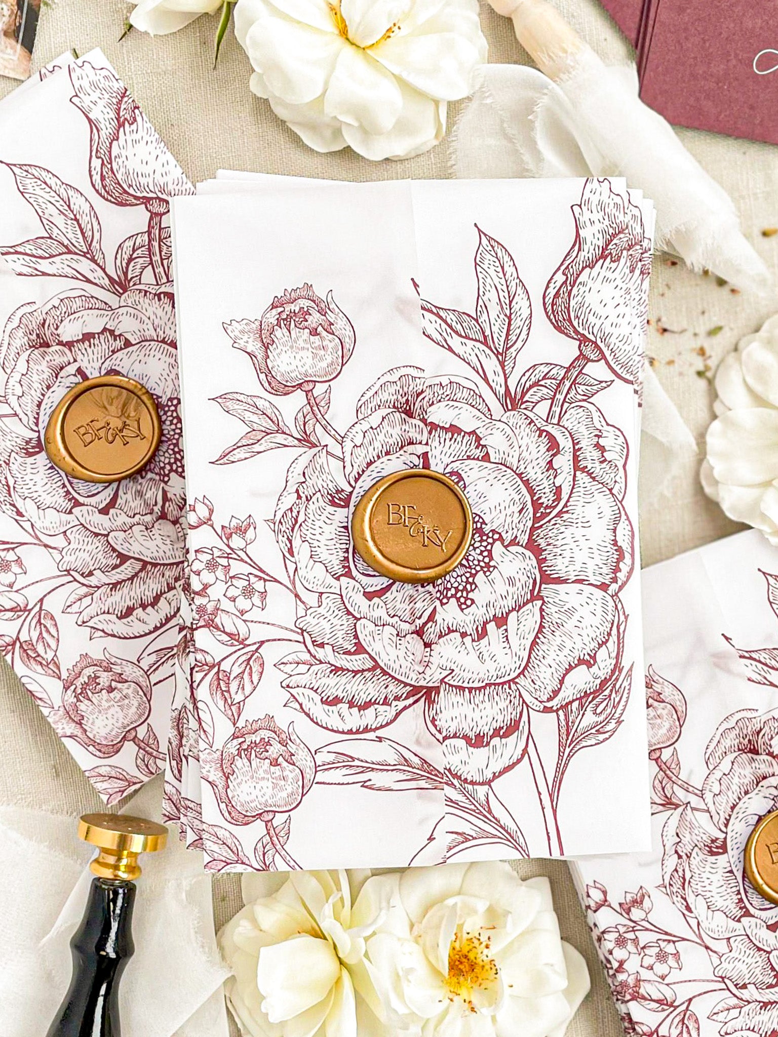 Vellum Jackets Printed Peony Line